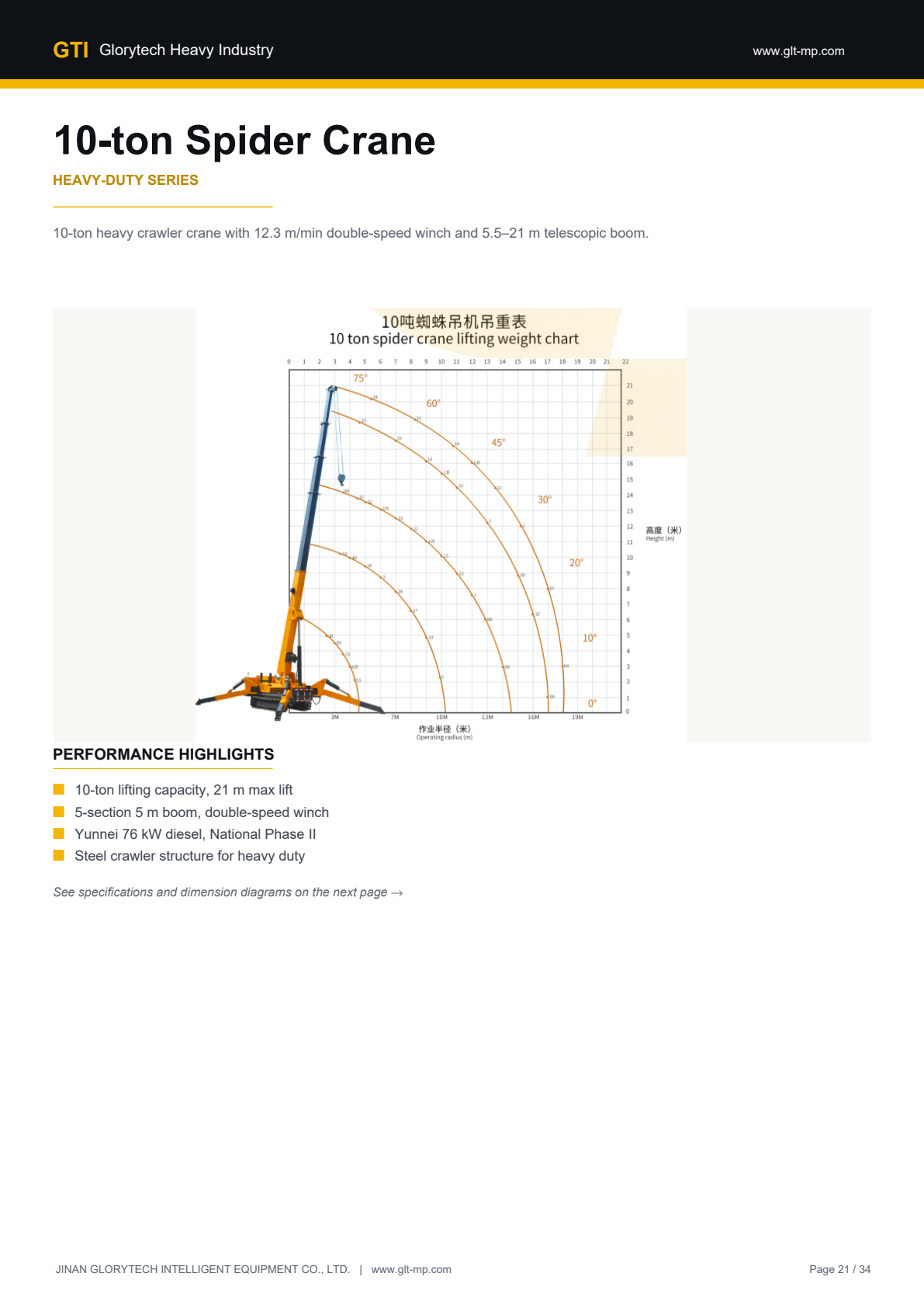 10-ton Crawler Spider Crane